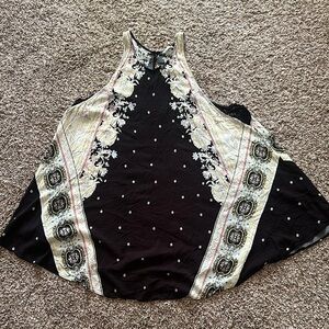 Free People Asymmetrical Black and White Mini Dress